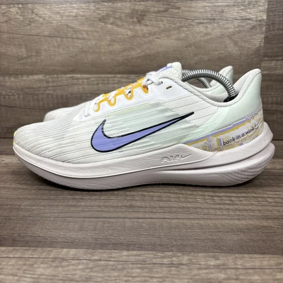 Nike Winflo 9 White Purple Green Womens US Size 8 DR8802-100 Running Shoes - Picture 3 of 9